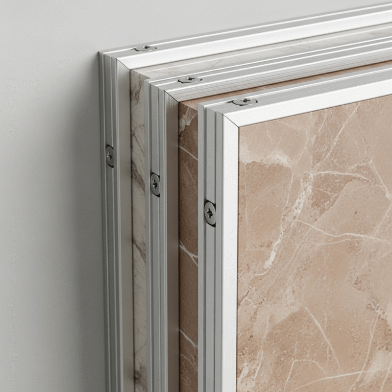 Aluminium profiles for wall panels fixtures